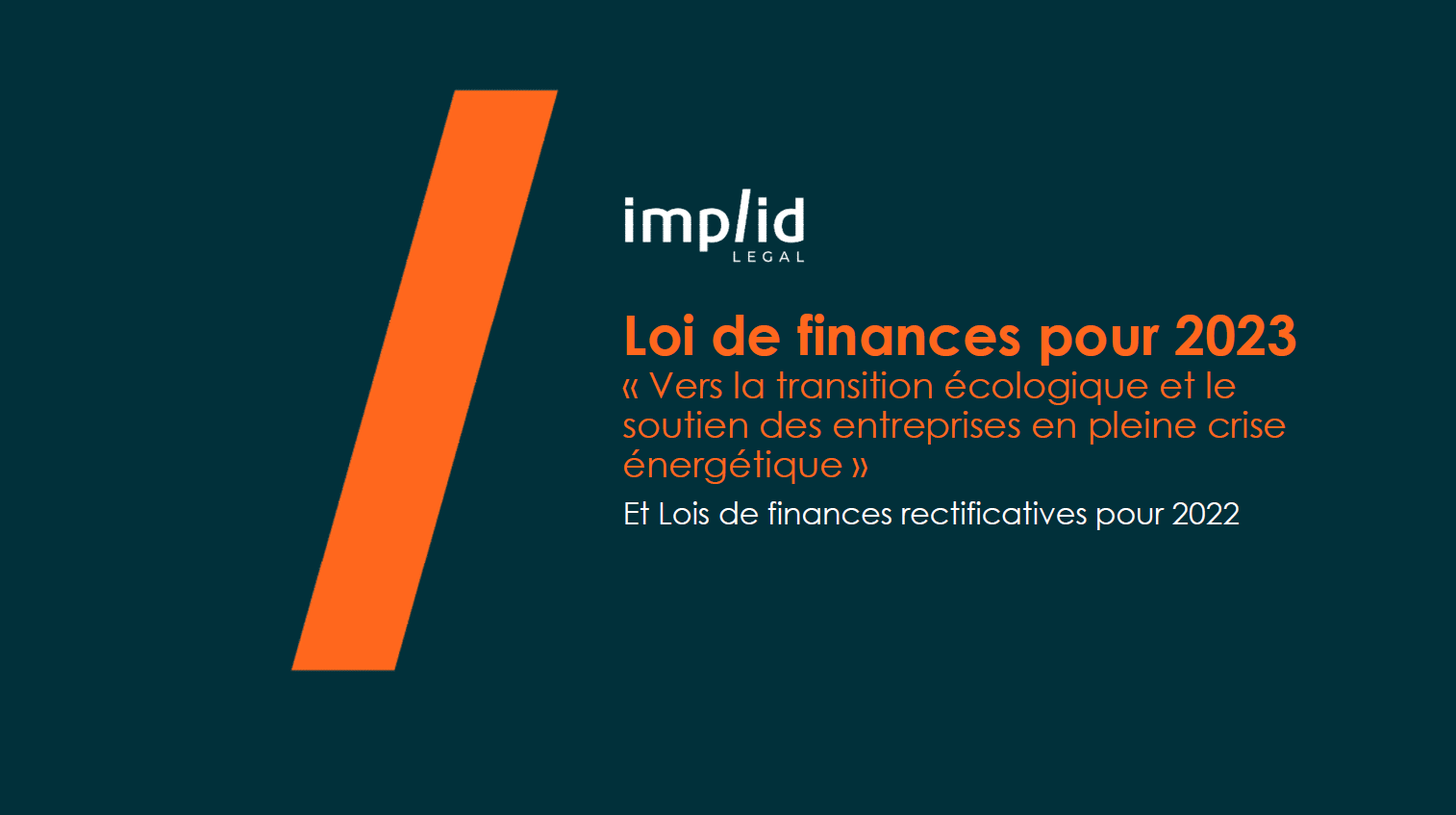 Loi De Finances Synth Se Des Mesures Fiscales Implid